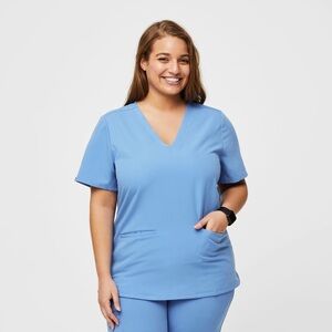 Figs Women’s Three-Pocket Casma Top XL - Ceil Blue